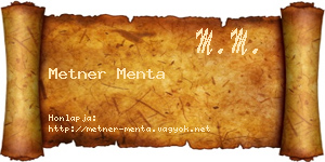Metner Menta névjegykártya